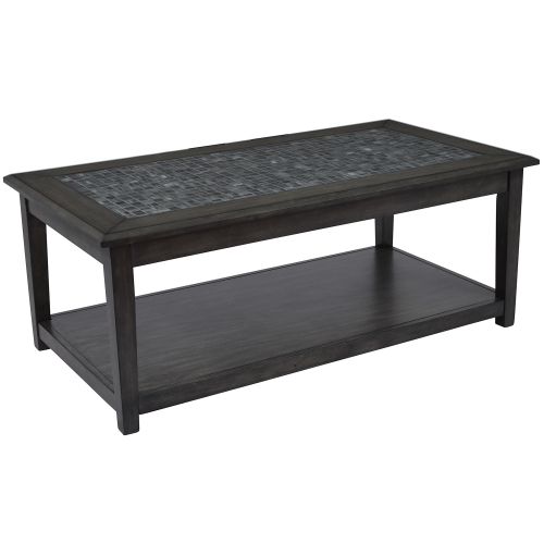 Grey Mosaic Cocktail Table with Casters